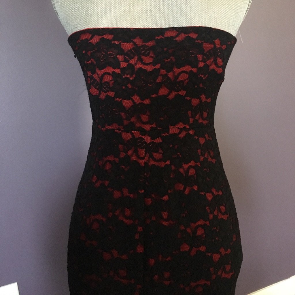Black And Red Laced Formal Dress